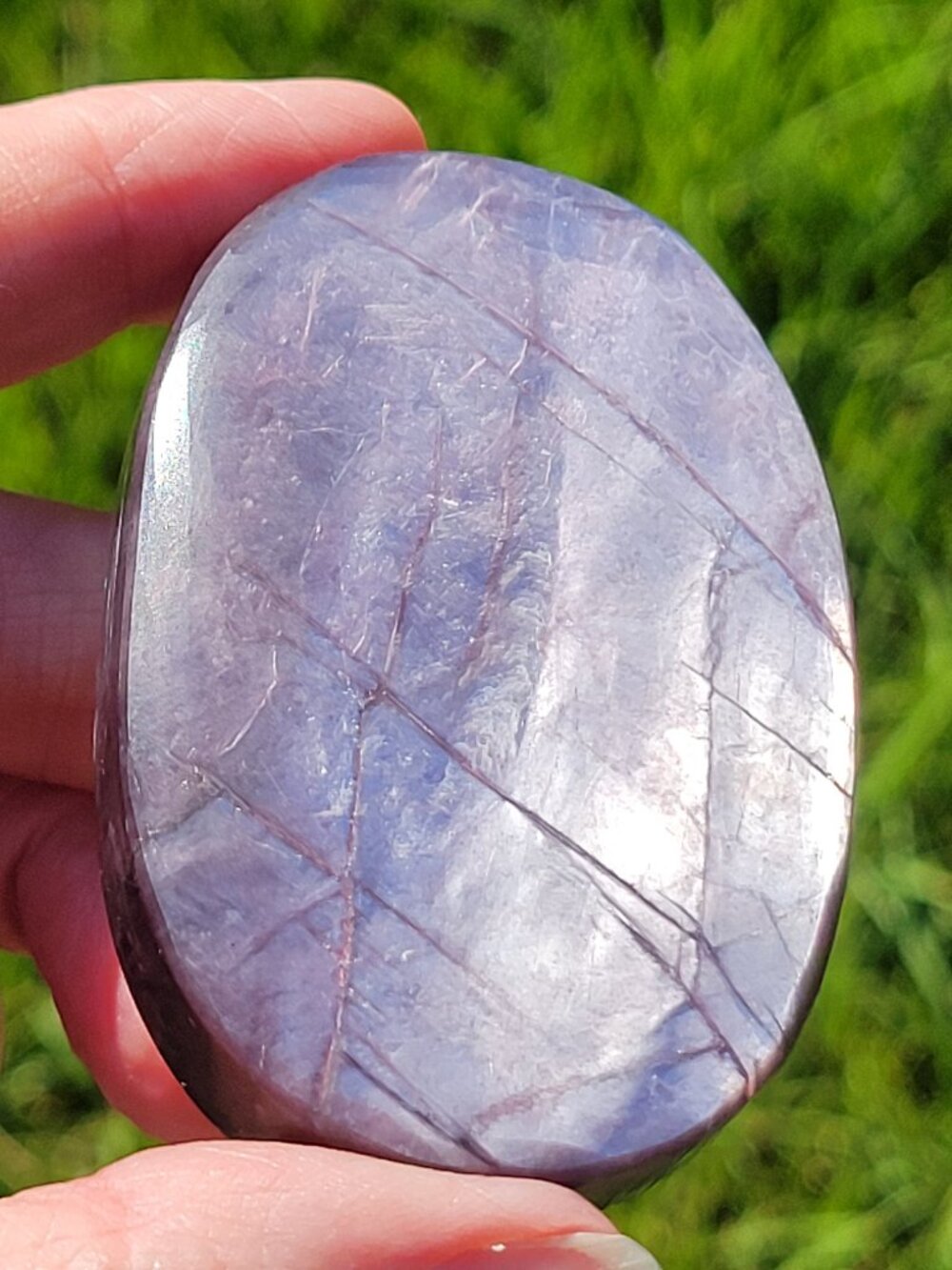 Gemmy Lepidolite Palm Stone High Quality (L058)